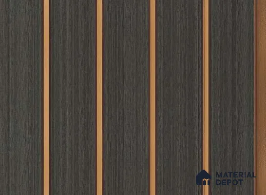 Brown Wooden Louver PN 05633 8 ft x 6 inch Charcoal Panel - 11 mm | Suitable for Feature Wall, TV Unit & Living Room | Width is Subjected to 5% Variation