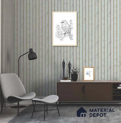 White Marble Louver PN 05634 8 ft x 6 inch Charcoal Panel - 11 mm | Suitable for Feature Wall, TV Unit & Living Room | Width is Subjected to 5% Variation