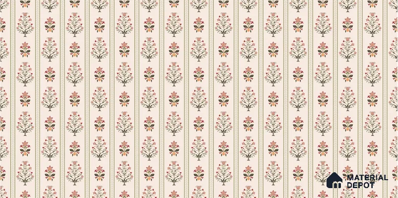 African Boho Paisley Motifs Wallpaper Blended with Hand-Drawn Floral Geometry | WP 05269 Canvas | 250 GSM WP01CNF Paper | (MOQ = 30 Sq. Ft.)