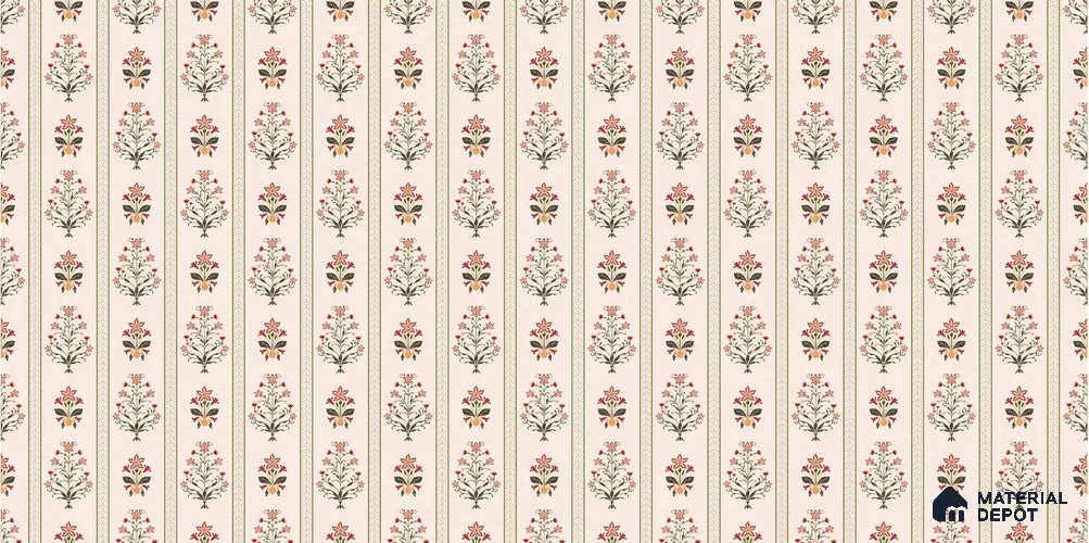 African Boho Paisley Motifs Wallpaper Blended with Hand-Drawn Floral Geometry Wallpaper | Material Depot