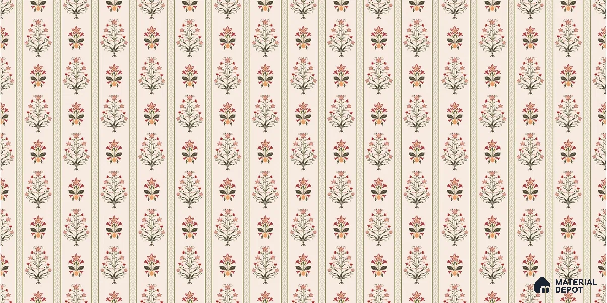 African Boho Paisley Motifs Wallpaper Blended with Hand-Drawn Floral Geometry | WP 05269 B Non Woven | 150 GSM WP01MTF Paper | (MOQ = 30 Sq. Ft.)