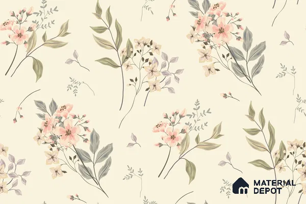 Spring Whisper Blue Hibiscus Bloom Pattern | WP 04133 B Non Woven Matte Finish Florals Style Premium Customized size Wallpaper | 150 GSM WP01MTF Paper | (MOQ = 30 Sq. Ft.)