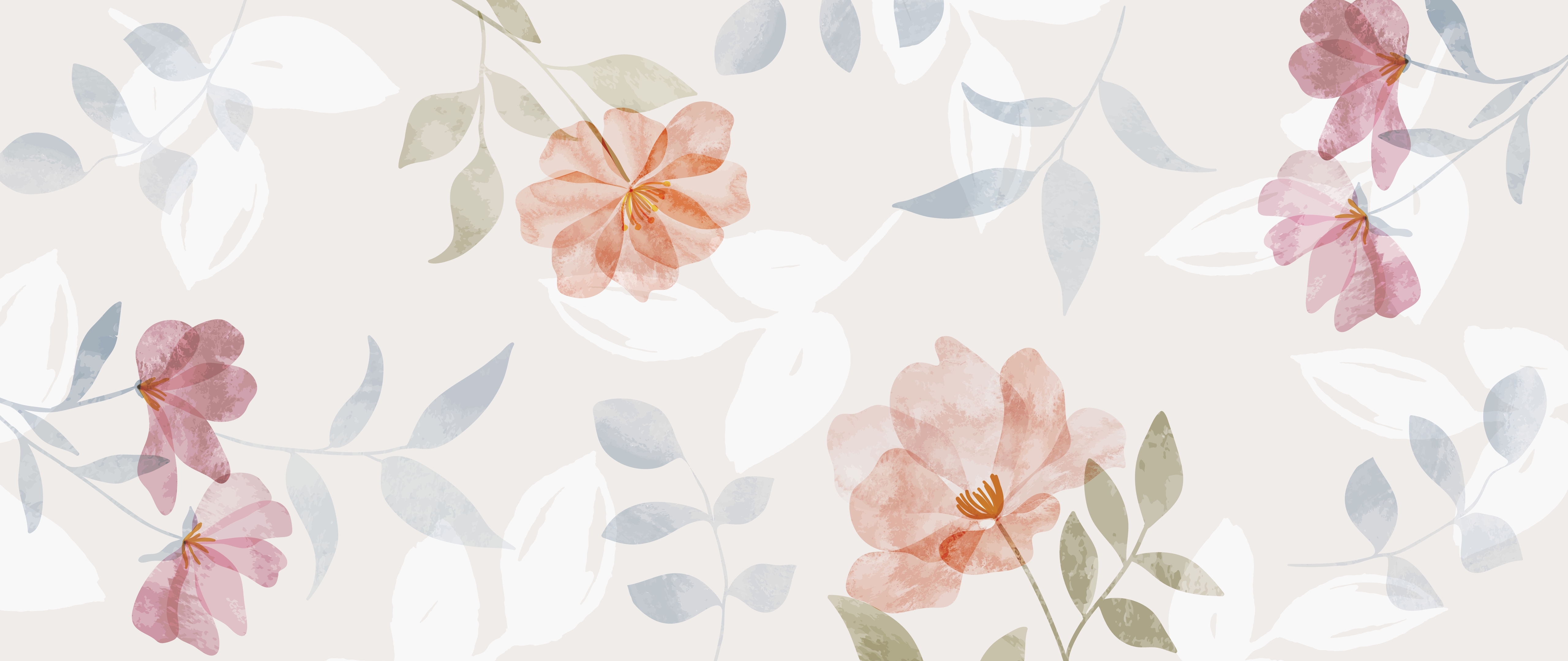 Quiet Botanica Delicate Pink Wildflower Scatter | WP 04128 B Non Woven Matte Finish Florals Style Premium Customized size Wallpaper | 150 GSM WP01MTF Paper | (MOQ = 30 Sq. Ft.)