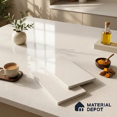 Terrazzo Counter Top Slab TL 12656 Galaxy White 8 ft x 2.62 ft Full Body Vitrified Glossy Finish - 15 mm | Suitable For Counter Top, Dining Table Top & Window Frame