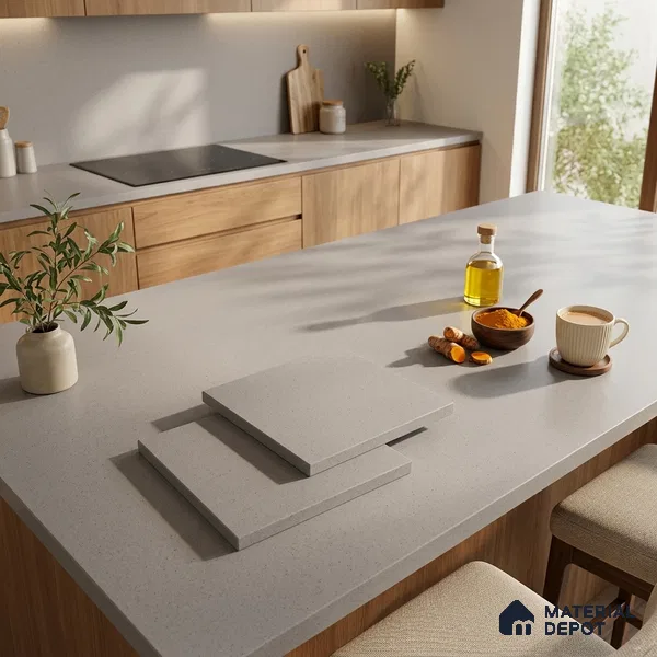 Terrazzo Counter Top Slab TL 12658 B Galaxy Bronze 8 ft x 2.62 ft Full Body Vitrified Matte Finish - 15 mm | Suitable For Counter Top, Dining Table Top & Window Frame