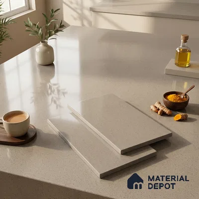 Terrazzo Counter Top Slab TL 12658 Galaxy Bronze 8 ft x 2.62 ft Full Body Vitrified Glossy Finish - 15 mm | Suitable For Counter Top, Dining Table Top & Window Frame