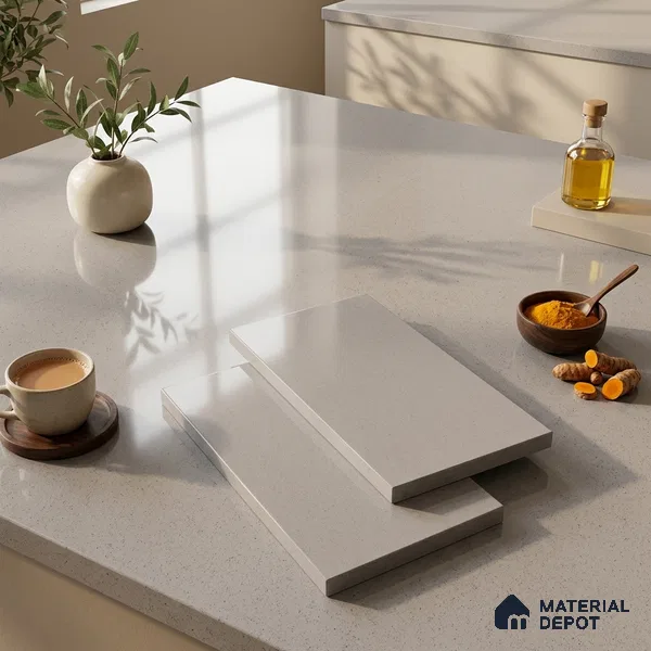 Terrazzo Counter Top Slab TL 12658 Galaxy Bronze 8 ft x 2.62 ft Full Body Vitrified Glossy Finish - 15 mm | Suitable For Counter Top, Dining Table Top & Window Frame