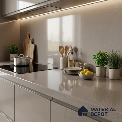 Terrazzo Counter Top Slab TL 12658 Galaxy Bronze 8 ft x 2.62 ft Full Body Vitrified Glossy Finish - 15 mm | Suitable For Counter Top, Dining Table Top & Window Frame