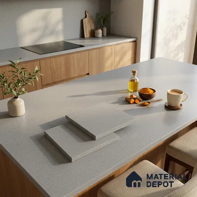 Terrazzo Counter Top Slab TL 12659 B Galaxy Steel 8 ft x 2.62 ft Full Body Vitrified Matte Finish - 15 mm | Suitable For Counter Top, Dining Table Top & Window Frame