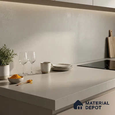 Stone Counter Top Slab TL 12651 B Stonex Clay 8 ft x 2.62 ft White Full Body Vitrified Matte Finish - 15 mm | Suitable For Counter Top, Dining Table Top & Window Frame