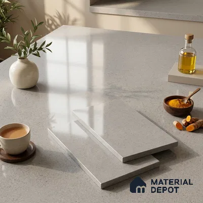 Stone Counter Top Slab TL 12673 Arena Steel 8 ft x 2.62 ft Full Body Vitrified Glossy Finish - 15 mm | Suitable For Counter Top, Dining Table Top & Window Frame