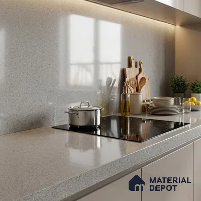 Stone Counter Top Slab TL 12673 Arena Steel 8 ft x 2.62 ft Full Body Vitrified Glossy Finish - 15 mm | Suitable For Counter Top, Dining Table Top & Window Frame