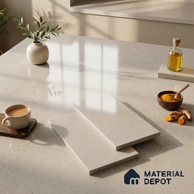 Stone Counter Top Slab TL 12675 Arena Bronze 8 ft x 2.62 ft Full Body Vitrified Glossy Finish - 15 mm | Suitable For Counter Top, Dining Table Top & Window Frame