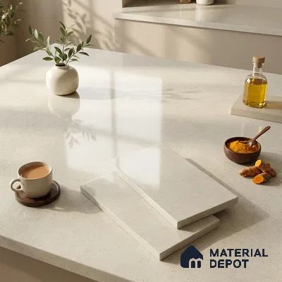 Stone Counter Top Slab TL 12677 Arena Pearl 8 ft x 2.62 ft Full Body Vitrified Glossy Finish - 15 mm | Suitable For Counter Top, Dining Table Top & Window Frame