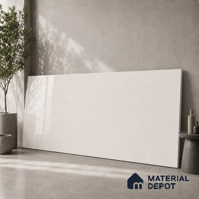 Terrazzo Large Format Slab TL 12216 B Pallazio Pearl 8 ft x 2.62 ft White Full Body Glossy Finish - 15 mm | Suitable for Counter Top, Table Top & Window Frame
