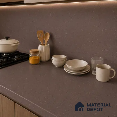 Terrazzo Large Format Slab TL 12553 Pallazio Cocoa 8 ft x 2.62 ft White Full Body Matte Finish - 15 mm | Suitable for Counter Top, Table Top & Window Frame