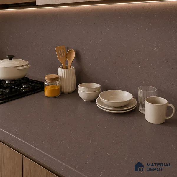 Terrazzo Large Format Slab TL 12553 Pallazio Cocoa 8 ft x 2.62 ft White Full Body Matte Finish - 15 mm | Suitable for Counter Top, Table Top & Window Frame