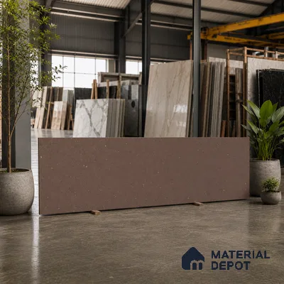 Terrazzo Large Format Slab TL 12553 Pallazio Cocoa 8 ft x 2.62 ft White Full Body Matte Finish - 15 mm | Suitable for Counter Top, Table Top & Window Frame