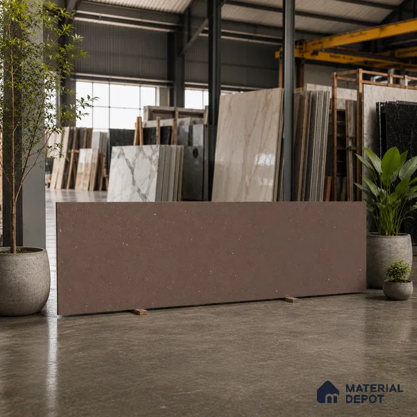 Terrazzo Large Format Slab TL 12553 Pallazio Cocoa 8 ft x 2.62 ft White Full Body Matte Finish - 15 mm | Suitable for Counter Top, Table Top & Window Frame