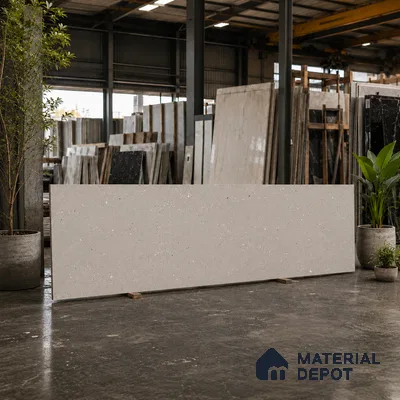 Terrazzo Large Format Slab TL 12666 B Pallazio Bronze 8 ft x 2.62 ft White Full Body Matte Finish - 15 mm | Suitable for Counter Top, Table Top & Window Frame