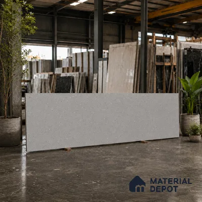 Terrazzo Large Format Slab TL 12667 B Pallazio Steel 8 ft x 2.62 ft White Full Body Matte Finish - 15 mm | Suitable for Counter Top, Table Top & Window Frame
