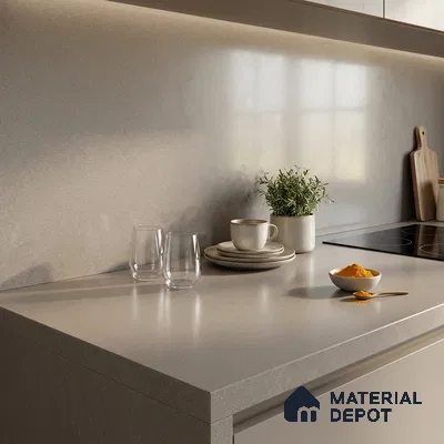 Stone Counter Top Slab TL 12652 B Stonex Earth 8 ft x 2.62 ft White Full Body Vitrified Matte Finish - 15 mm | Suitable For Counter Top, Dining Table Top & Window Frame