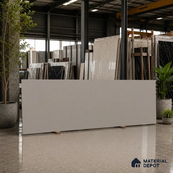 Stone Counter Top Slab TL 12652 B Stonex Earth 8 ft x 2.62 ft White Full Body Vitrified Matte Finish - 15 mm | Suitable For Counter Top, Dining Table Top & Window Frame