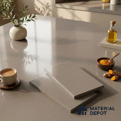 Stone Counter Top Slab TL 12652 Stonex Earth 8 ft x 2.62 ft White Full Body Vitrified Glossy Finish - 15 mm | Suitable For Counter Top, Dining Table Top & Window Frame