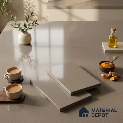 Stone Counter Top Slab TL 12652 Stonex Earth 8 ft x 2.62 ft White Full Body Vitrified Glossy Finish - 15 mm | Suitable For Counter Top, Dining Table Top & Window Frame