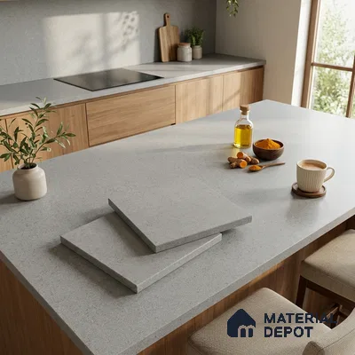 Stone Counter Top Slab TL 12674 Granora Steel 8 ft x 2.62 ft Full Body Vitrified Matte Finish - 15 mm | Suitable For Counter Top, Dining Table Top & Window Frame