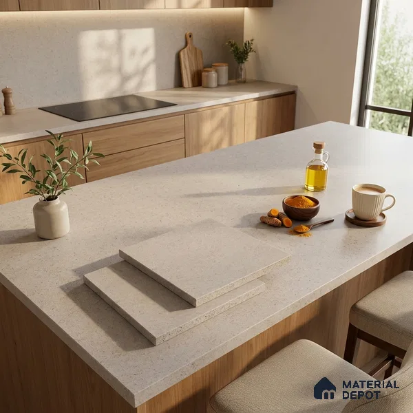 Stone Counter Top Slab TL 12676 Granora Bronze 8 ft x 2.62 ft Full Body Vitrified Matte Finish - 15 mm | Suitable For Counter Top, Dining Table Top & Window Frame