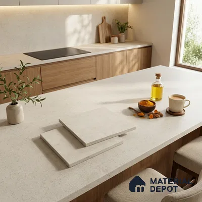 Stone Counter Top Slab TL 12678 Granora Pearl 8 ft x 2.62 ft Full Body Vitrified Matte Finish - 15 mm | Suitable For Counter Top, Dining Table Top & Window Frame