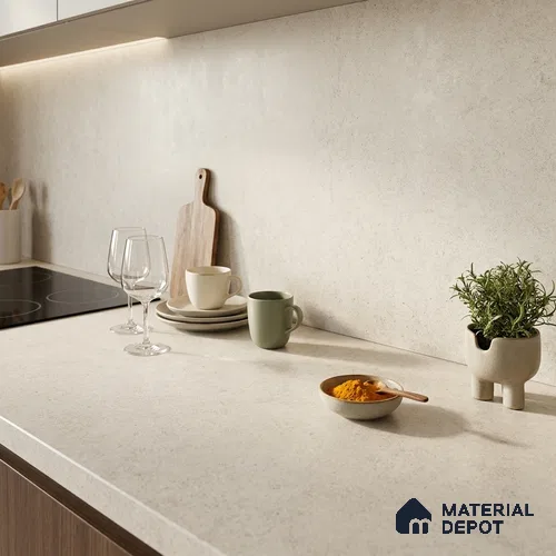 Stone Counter Top Slab TL 12678 Granora Pearl 8 ft x 2.62 ft Full Body Vitrified Matte Finish - 15 mm | Suitable For Counter Top, Dining Table Top & Window Frame