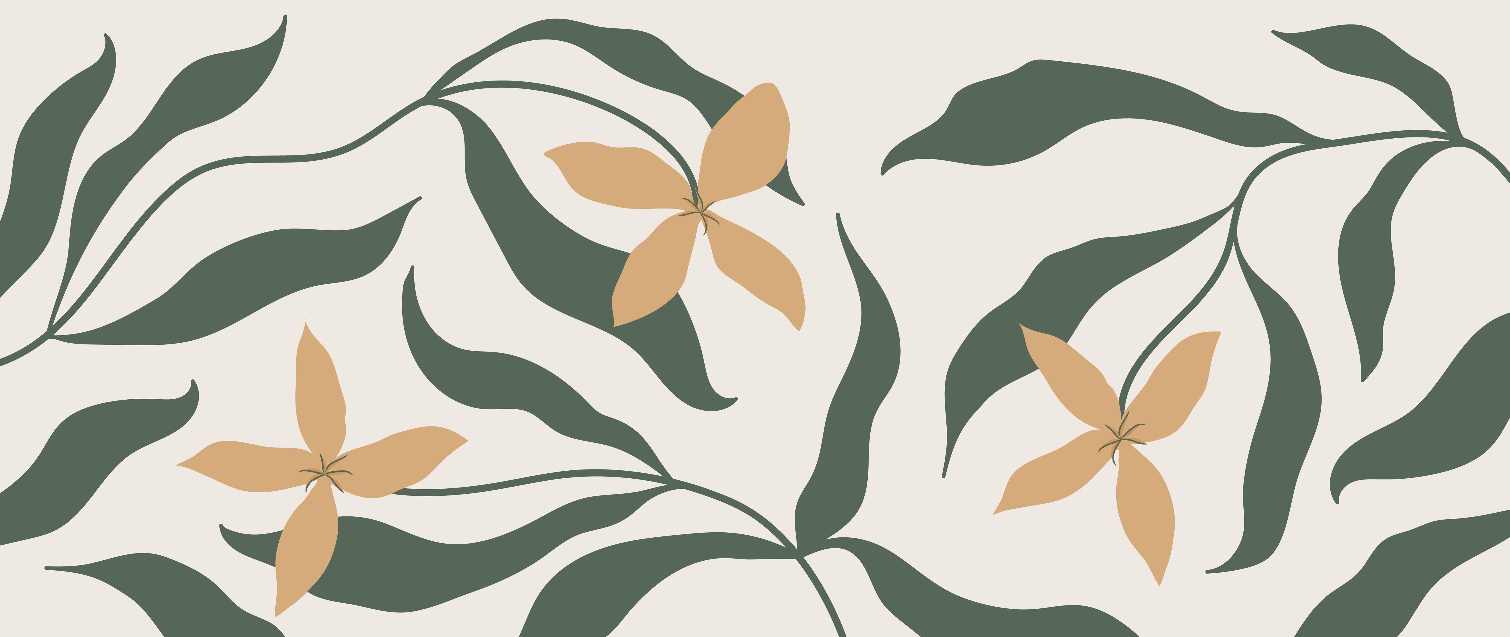 Soft Leaf Bloom Pattern | WP 04124 Canvas Texture Finish Florals Style luxurious Customized size Wallpaper | 250 GSM WP01CNF Paper | (MOQ = 30 Sq. Ft.)