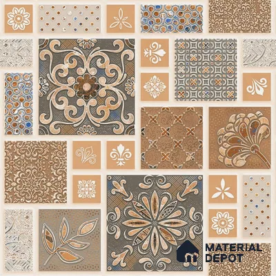 TL 08739 Beige 1.31 ft x 1.31 ft Matte Finish Vitrified Floor Tile - 11 mm | Pattern Alignment May Vary | 2-3 mm Spacer is Mandatory