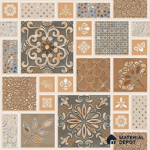 TL 08739 Beige 1.31 ft x 1.31 ft Matte Finish Vitrified Floor Tile - 11 mm | Pattern Alignment May Vary | 2-3 mm Spacer is Mandatory