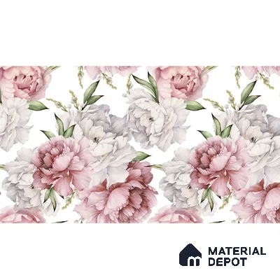 Big Flower With Water Color Panel Soft Feel Wallpaper