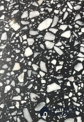 Belina Quartz QR 00186 Noir Terrazzo Value Series 8.01 ft x 5.38 ft Quartz - 20 mm | 5 Years Warranty | Suitable for Kitchen, Restaurant, Counter Tops, Dining, Reception, office