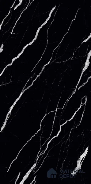 TL 08729 Black 4 ft x 2 ft Glossy Finish Vitrified Floor & Wall Tile - 8.5 mm