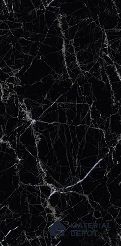 TL 08730 Black 4 ft x 2 ft Glossy Finish Vitrified Floor & Wall Tile - 8.5 mm