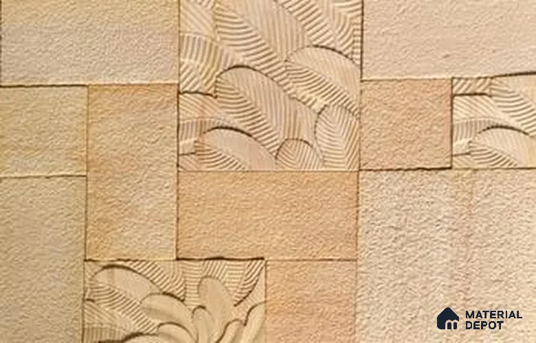 WL 00387 Blossom Natural Stone Wall Cladding | Set Contains Mix Sizes of 300x300 mm, 300x150 mm, 150x150 mm | Coverage Area 8 Sq. Ft. |  Stone is a Natural Product, Please Expect Variation in Shades