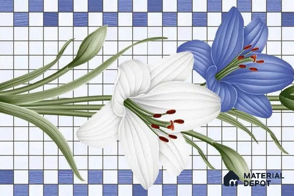 Mosaic Look Wall Tile TL 08756 C 18 x 12 inch Glossy Finish Ceramic Tile - 8 mm