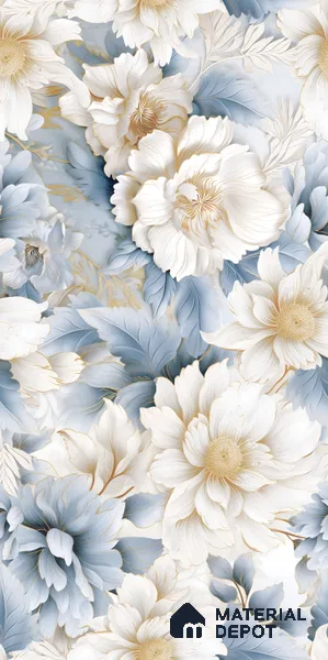 Floral Wall Tile TL 09602 4 ft x 2 ft Glossy Finish Vitrified Tile - 9 mm
