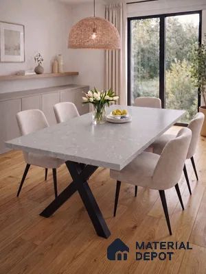 Marble Kitchen Counter Top Slab TL 11528 B Balistone Ash 8 ft x 3 ft Full Body Matte Finish - 15 mm | Suitable for Table Top & Window Frame | Adhesive and Spacers Must be Used During Installation