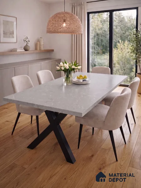 Marble Kitchen Counter Top Slab TL 11528 B Balistone Ash 8 ft x 3 ft Full Body Matte Finish - 15 mm | Suitable for Table Top & Window Frame | Adhesive and Spacers Must be Used During Installation