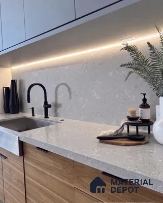 Marble Kitchen Counter Top Slab TL 11528 B Balistone Ash 8 ft x 3 ft Full Body Matte Finish - 15 mm | Suitable for Table Top & Window Frame | Adhesive and Spacers Must be Used During Installation