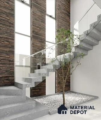 Marble Kitchen Counter Top Slab TL 11528 B Balistone Ash 8 ft x 3 ft Full Body Matte Finish - 15 mm | Suitable for Table Top & Window Frame | Adhesive and Spacers Must be Used During Installation