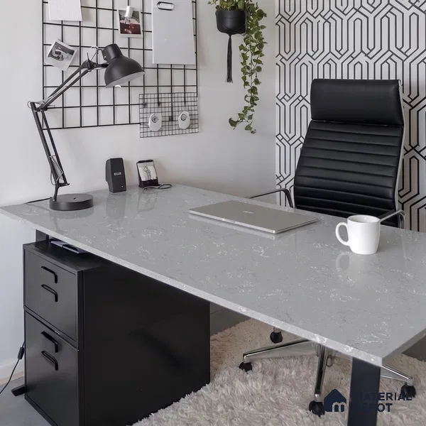 Marble Kitchen Counter Top Slab TL 11528 B Balistone Ash 8 ft x 3 ft Full Body Matte Finish - 15 mm | Suitable for Table Top & Window Frame | Adhesive and Spacers Must be Used During Installation