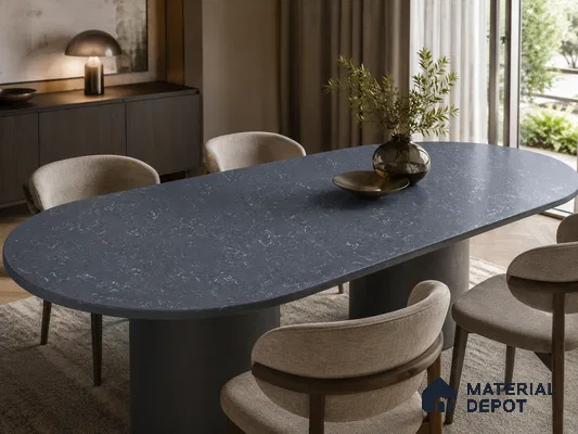 Marble Kitchen Counter Top Slab TL 11528 Balistone Royal Blue 8 ft x 3 ft Full Body Matte Finish - 15 mm | Suitable for Table Top & Window Frame | Adhesive and Spacers Must be Used During Installation