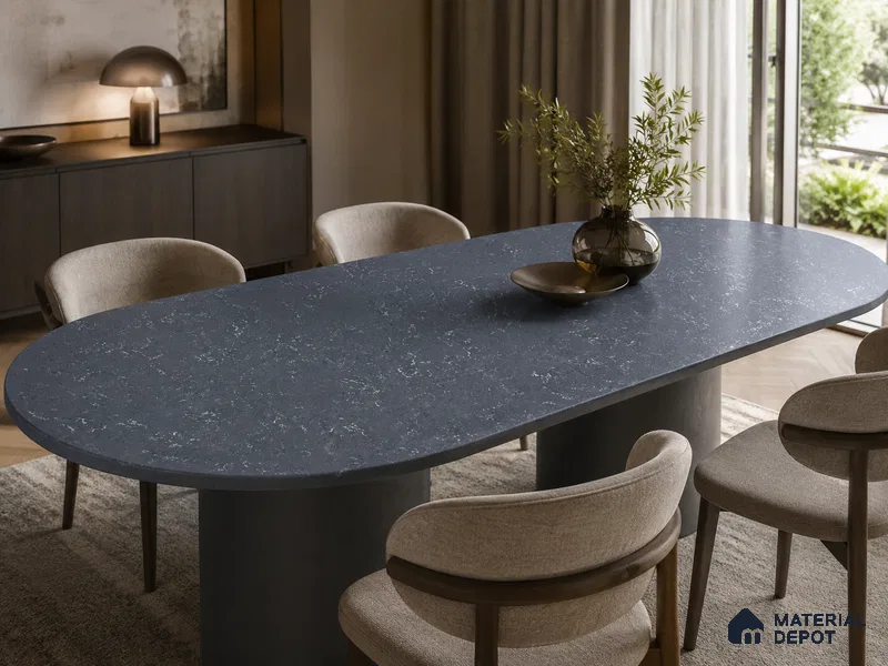 Marble Kitchen Counter Top Slab TL 11528 Balistone Royal Blue 8 ft x 3 ft Full Body Matte Finish - 15 mm | Suitable for Table Top & Window Frame | Adhesive and Spacers Must be Used During Installation